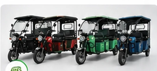 Electric three-wheelers in multiple colors